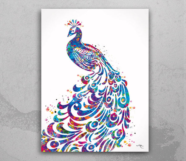 Peacock Watercolor Print Peacock Art Painting Housewarming Gift Bird Art Wall Art Poster Wall Decor Art Home Decor Office Wall Hanging-2151