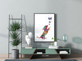 Dachshund Butterfly Dog Watercolor Print Dog Lovers Gift Dog Teckel Doxie Art Print Sausage Dog Wall Decor Art Home Decor Wall Hanging-1627