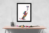 Dachshund Butterfly Dog Watercolor Print Dog Lovers Gift Dog Teckel Doxie Art Print Sausage Dog Wall Decor Art Home Decor Wall Hanging-1627