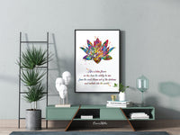 Lotus Quote Watercolor Print Nice Quote Gift Poster Yoga Studio Relaxation Housewarming Inspirational Wall Art Motivational Quote Art-1489