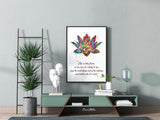 Lotus Quote Watercolor Print Nice Quote Gift Poster Yoga Studio Relaxation Housewarming Inspirational Wall Art Motivational Quote Art-1489