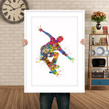 Skateboard Watercolor Print Skateboarder Street Sport Decor Wall Art Wall Decor Teen Boy Room Decor Nursery Skateboarding Wall Art-2128