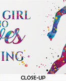 Runner Girl Watercolor Print Runner Female Woman Just A Girl Who Loves Running Quote Poster Sport Running Gift for Runners Wall Art-2159