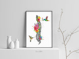 Spine Flowers and Birds Watercolor Print Spine Anatomy Medical Art Chiropractor Neurology Neurologist Physical Therapy Clinic Office-1359