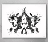Rorschach Inkblot Test Card Set of 10 Watercolor Print Psychology Psychiatry Wall Art Psychotherapist Psychologist Office Medical Art-2179