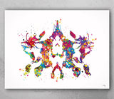 Rorschach Inkblot Test Card 10 Watercolor Print Psychology Psychiatry Wall Art Psychotherapist Psychologist Office Medical Art Clinic-1283