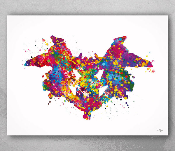Rorschach inkblot test Card 1 Watercolor Print Psychology Psychiatry Wall Art Psychotherapist Psychologist Gift Medical Art Clinic Decor-780