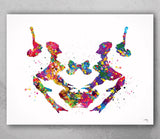 Rorschach Inkblot Test Card 3 Watercolor Print Psychology Psychiatry Psychotherapist Psychological Psychologist Clinic Medical Office-1289