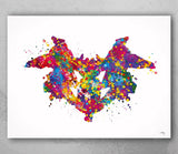 Rorschach Inkblot Test Card Set of 10 Watercolor Print Psychology Psychiatry Wall Art Psychotherapist Psychologist Office Medical Art-2180