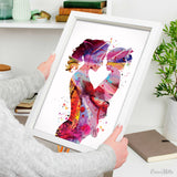 Mother and Daughter PINK Watercolor Print Mother and Baby Parent Love Children Family with Kids Birthday New Mum Baby Shower Nursery Gift-32