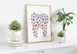 Molar Tooth Abstract Watercolor Print Human Teeth Anatomy Dental Office Clinic Decor Art Dentistry Dentist Gift Dental Clinic Hygienist-1491