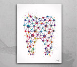 Molar Tooth Abstract Watercolor Print Human Teeth Anatomy Dental Office Clinic Decor Art Dentistry Dentist Gift Dental Clinic Hygienist-1491