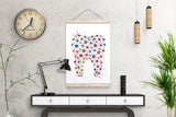 Molar Tooth Abstract Watercolor Print Human Teeth Anatomy Dental Office Clinic Decor Art Dentistry Dentist Gift Dental Clinic Hygienist-1491