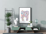 Molar Tooth Abstract Watercolor Print Human Teeth Anatomy Dental Office Clinic Decor Art Dentistry Dentist Gift Dental Clinic Hygienist-1491
