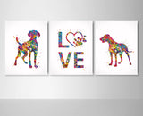 Hungarian Vizsla Dog Watercolor Print Set Dog Art Customizable Animal Poster Doglover Gift Dog Lover Vizsla Gift Poster Wall Hanging-1452