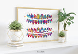 Tooth Bracelet Dentist Art Watercolor Print Tooth Teeth Anatomical Dental Office Dentistry Dental Art Implant Orthodontic Orthodontist-1652