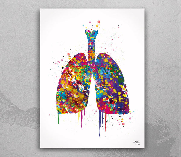 Lungs Watercolor Print Human Organs Respiratory Anatomical Art Clinic Decor Art Student Graduaiton Gift Medical Nurse Doctor Art Gift-1033