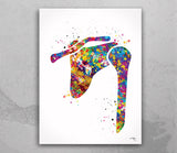 Shoulder Bones Watercolor Print Human Body Anatomy Art Scapula Clavicle Medical Art Medicine Wall Hanging Skeletal System Orthopedic-1223