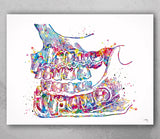 Dentist Art Watercolor Print Teeth Anatomy Tooth Anatomical Art Dental Clinic Decor Art Dentistry Office Graduaiton Dentist Poster Gift-2148