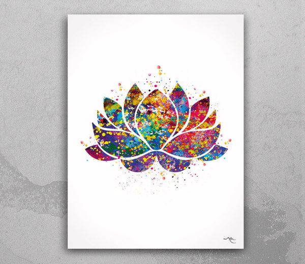 Lotus Flower Watercolor Print Yoga Housewarming Gift Wall Art Poster Relaxation Inspirational Art Wall Decor Home Decor Wall Hanging-436
