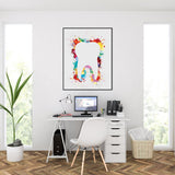 Teeth Art Watercolor Print Tooth Abstract Anatomical Art Dental Clinic Decor Art Dentistry Office Medical Graduaiton Dentist Gift Art-1671