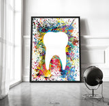 Dental Art Watercolor Print Tooth Abstract Anatomical Art Dental Clinic Decor Art Dentistry Office Medical Graduaiton Dentist Gift Art-2193