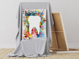 Dental Art Watercolor Print Tooth Abstract Anatomical Art Dental Clinic Decor Art Dentistry Office Medical Graduaiton Dentist Gift Art-2193
