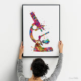 Microscope Watercolor Print Medical Art MicrobiologistGift Bioscience Student Graduation Microbiology Virus Biology Bacteria Microscopy-79