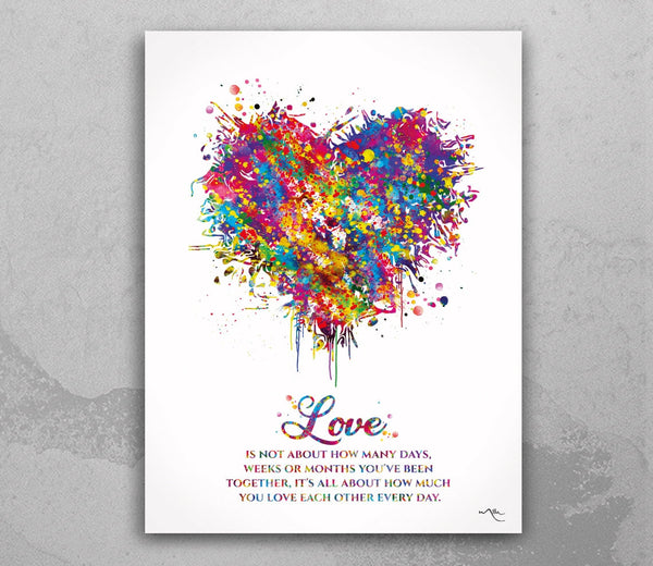 Love Quote Watercolor Print Love Heart Valentines Day For Her For Him Abstract Art Unique Gift Housewarming Gift Wall Art Wall Hanging-2168