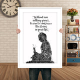 Buddha Quote, Watercolor Print, Wall Art, Poster, Buddha, Buddhism, Meditation, Wall Decor, Buddha Print, Wall Hanging, Zen Yoga Poster-874