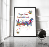 Alice Quote Watercolor Print Tea Party Mad Hatter Art Inspirational "I'm not Crazy" Teen Room Decor Nursery Housewarming Gift Wall Art-313 - CocoMilla