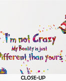 Alice Quote Watercolor Print Tea Party Mad Hatter Art Inspirational "I'm not Crazy" Teen Room Decor Nursery Housewarming Gift Wall Art-313 - CocoMilla