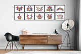 Rorschach Inkblot Test Card Set of 10 Watercolor Print Psychology Psychiatry Wall Art Psychotherapist Psychologist Office Medical Art-2180