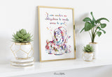 Alice Mad Hatter Quote Watercolor Print Wall Art Motivational "I am under no obligation to make sense to you" Inspirational Teen Gift-2211