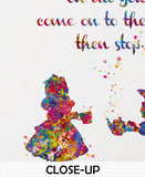 Alice and Mad Hatter Quote Watercolor Print Tea Time Kitchen Art For Kids Nursery Wedding gift Housewarming Gift Wall Art Teen Room Art-487