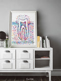 Molar Tooth Cross Section Watercolor Print Teeth Medical Art Surgeon Dental Clinic Office Decor Gift Dentist Dentistry Canvas Wall Art-730