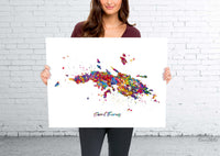 St Thomas Map Watercolor Print Map Decor Wanderlust Art Print Wedding Gift Saint Thomas Map Travel Anniversary Gift Wall Art Hanging-2213
