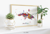 St Thomas Map Watercolor Print Map Decor Wanderlust Art Print Wedding Gift Saint Thomas Map Travel Anniversary Gift Wall Art Hanging-2213