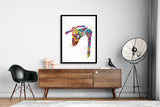 Shoulder Bones Watercolor Print Human Body Anatomy Art Scapula Clavicle Medical Art Medicine Wall Hanging Skeletal System Orthopedic-1223