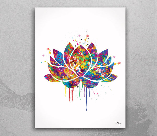 Lotus Flower Art Yoga Symbol Watercolor Print Yoga Studio Art Print Wall Art Poster Yoga Decor Wall Decor Home Decor Wall Hanging-711