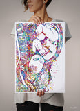 Pregnancy Art Watercolor Print CANVAS Art Womb Pregnancy Anatomy Gynecology Obstetrician Nursing Midwife Baby Fetus Medical Art Clinic-1270