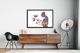 Pregnant Woman Butterflies Watercolor Print Pregnancy Gift Butterfly Obstetrician Nursing Baby Shower New Mum Art Clinic Midwife Gift-1215