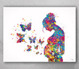 Pregnant Woman Butterflies Watercolor Print Pregnancy Gift Butterfly Obstetrician Nursing Baby Shower New Mum Art Clinic Midwife Gift-1215