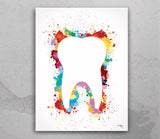 Teeth Art Watercolor Print Tooth Abstract Anatomical Art Dental Clinic Decor Art Dentistry Office Medical Graduaiton Dentist Gift Art-1671