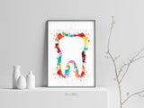 Teeth Art Watercolor Print Tooth Abstract Anatomical Art Dental Clinic Decor Art Dentistry Office Medical Graduaiton Dentist Gift Art-1671