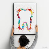 Teeth Art Watercolor Print Tooth Abstract Anatomical Art Dental Clinic Decor Art Dentistry Office Medical Graduaiton Dentist Gift Art-1671