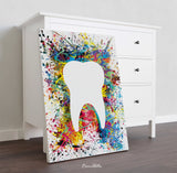 Dental Art Watercolor Print Tooth Abstract Anatomical Art Dental Clinic Decor Art Dentistry Office Medical Graduaiton Dentist Gift Art-2193