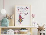 Alice "it's no use going back to yesterday because i was a different person then" Quote Watercolor Print Nursery Decor Teen Room Decor-822