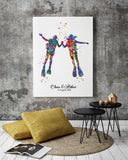 Scuba Diving Couple Watercolor Print Personalised Scuba Diving Couple Print Wall Art Diving Wedding Gift Valentine's Gift Wall Hanging-1422