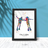 Scuba Diving Couple Watercolor Print Personalised Scuba Diving Couple Print Wall Art Diving Wedding Gift Valentine's Gift Wall Hanging-1422